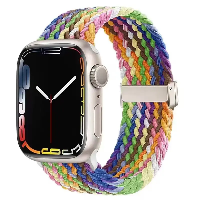 Dây đeo Apple, Áp dụng cho Apple iwatch9 / S9, Thông Dụng 42 / 44 / 45 / 49MM, Gấp, Khóa từ tính, Dây đeo bện Nylon Có Thể Điều Chỉnh 38 / 40 / 41MM Phụ Kiện Smartwatch