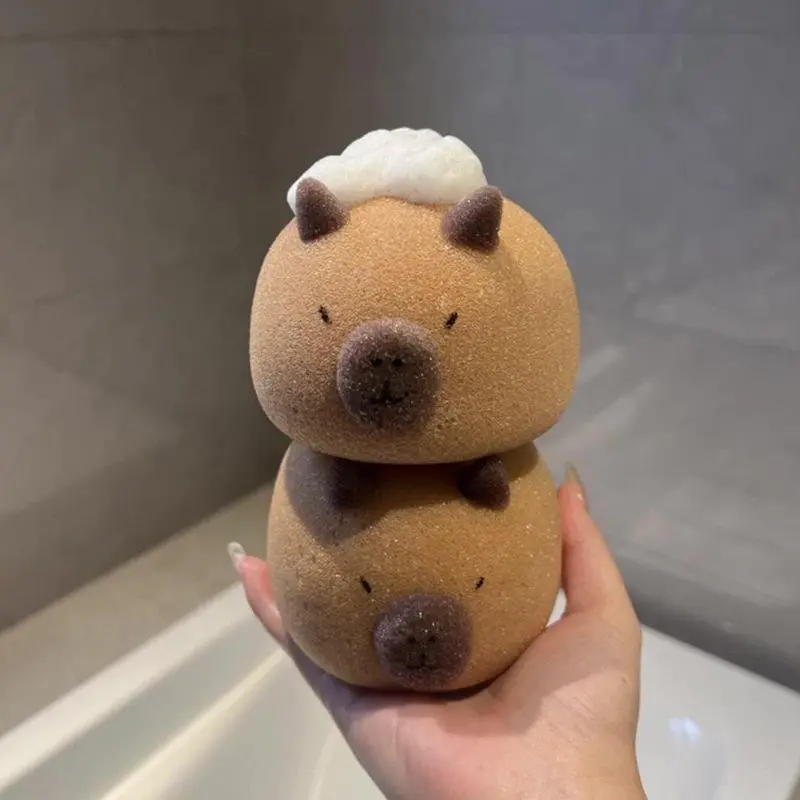 Cute Capybara Design Bath Sponge, 1/2 Counts Soft Bath Sponge, Bathing Accessories for Women & Men, Bathroom Supplies, Personal 6