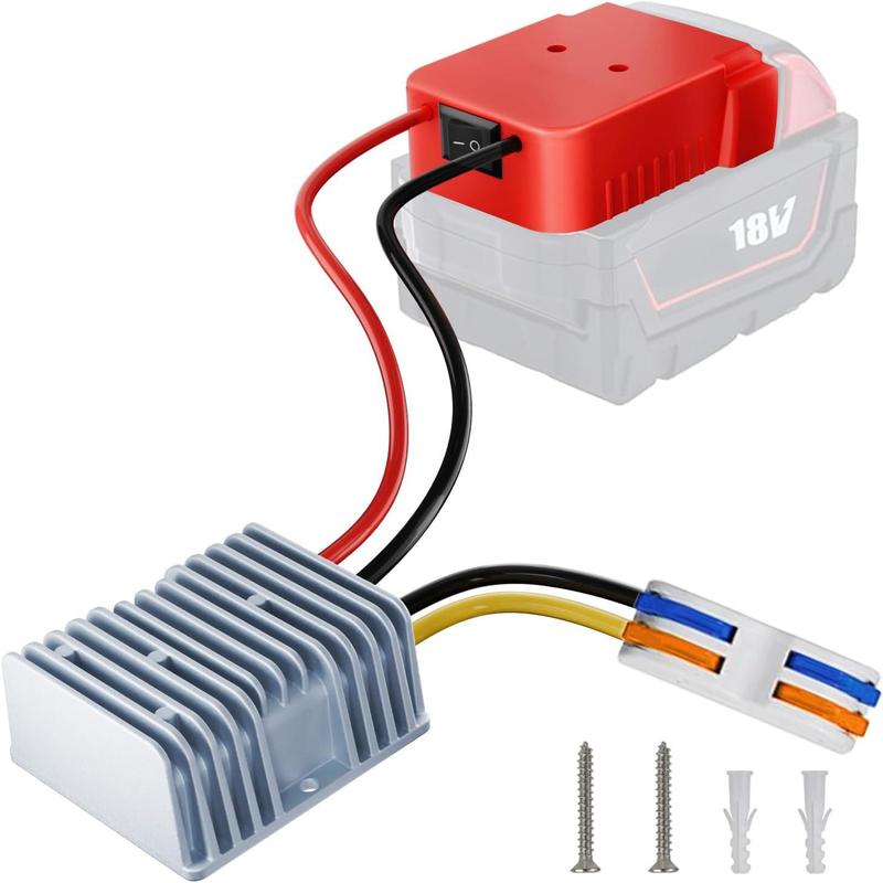 18V to 12V Step Down Converter for Milwaukee M18 Batteries, DC 12V ...