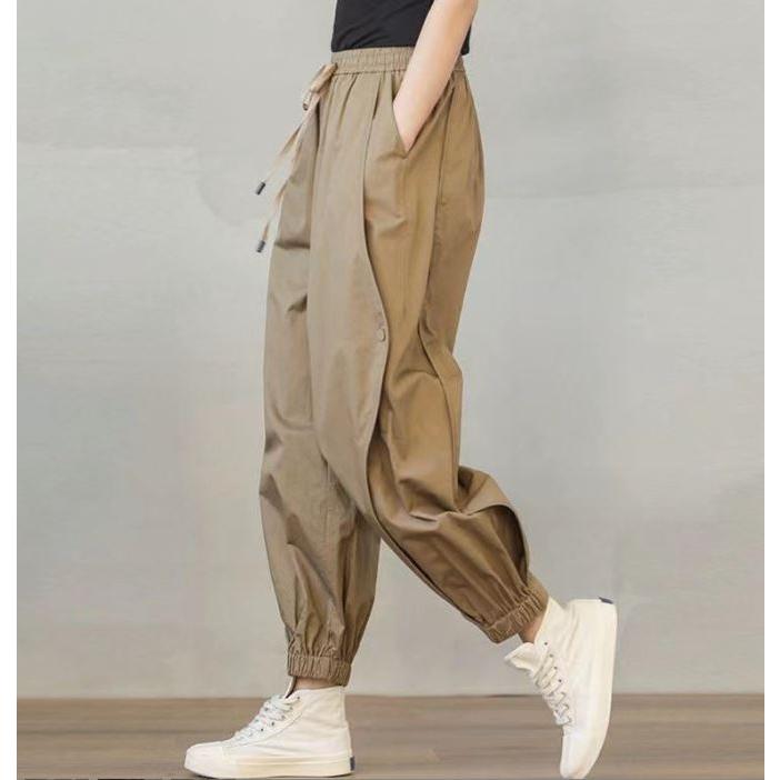 Quần kaki nữ kiểu Jogger quần boom phong cách basic  màu nâu,đen , ghi bigsize 45-70kg -Q100 Tập Thể Dục Tập Gym Sport Cạp Cao