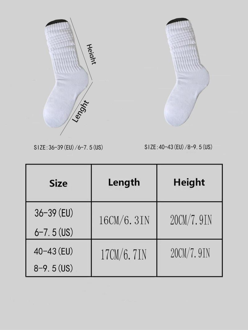 Product Introduction of Women's 6 Pairs Solid Slouch Crew Socks, Casual Comfortable Breathable Mid Calf Socks for Daily Wear, Multipack Knit Hosiery for All Seasons, Socks for Women,  Trainer Socks Women,  Fluffy Socks Womenswear Bridal 3