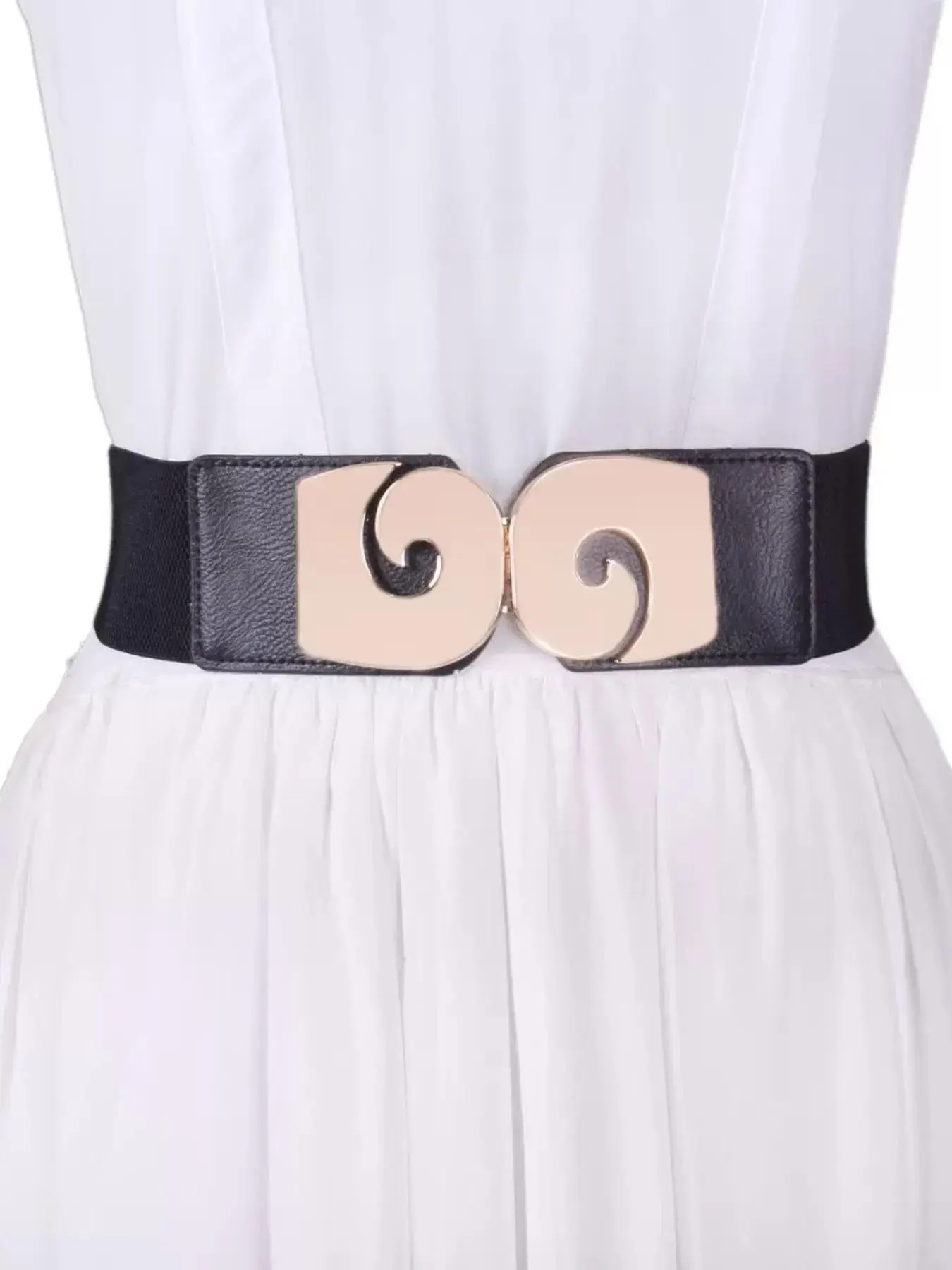 Women's Solid Color Wide Belt, Casual Elastic Waistband Belt for Dress, Fashion Belt for Party, Daily Clothing Decor, Trendy All-match & Exquisite Belt for Gift