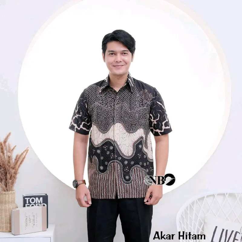 LAKUNA BATIK Baju batik pria dewasa modern baju batik cowok lengan pendek bahan Katun Nyaman Hem 4