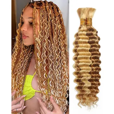Hair Color Human Braiding Hair For Micros 613 M27 613 Braids Boho