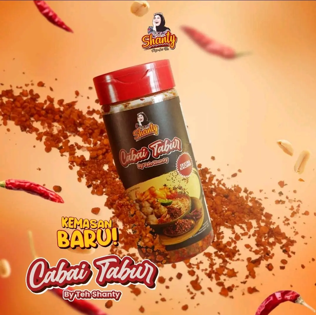 Cabai Tabur Extra Kacang by Teh Shanty Kemasan Botol 100 gram Pedas Spices