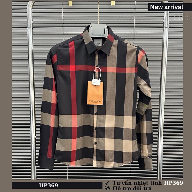 Áo Sơ Mi Sọc Caro Đen Viền Đỏ Vàng Nam Menswear Kaki Kate