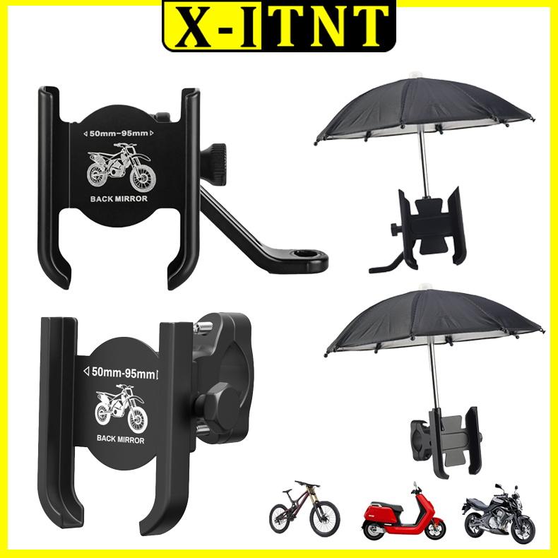 Giá đỡ điện thoại Xe Máy Xe Đạp Có Ô gắn gương chiếu hậu Xoay 360 độ Chất liệu hợp kim nhôm chắc chắn bền bỉ - X ITNT Phụ Kiện