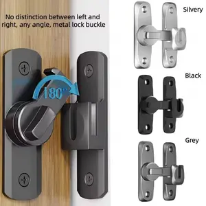 Kunci Pintu Geser 90 Derajat Kunci Pintu Geser Anti-Pencurian Kunci Gesper Kunci Pintu Lemari Rumah Aksesori Perangkat Keras DIY