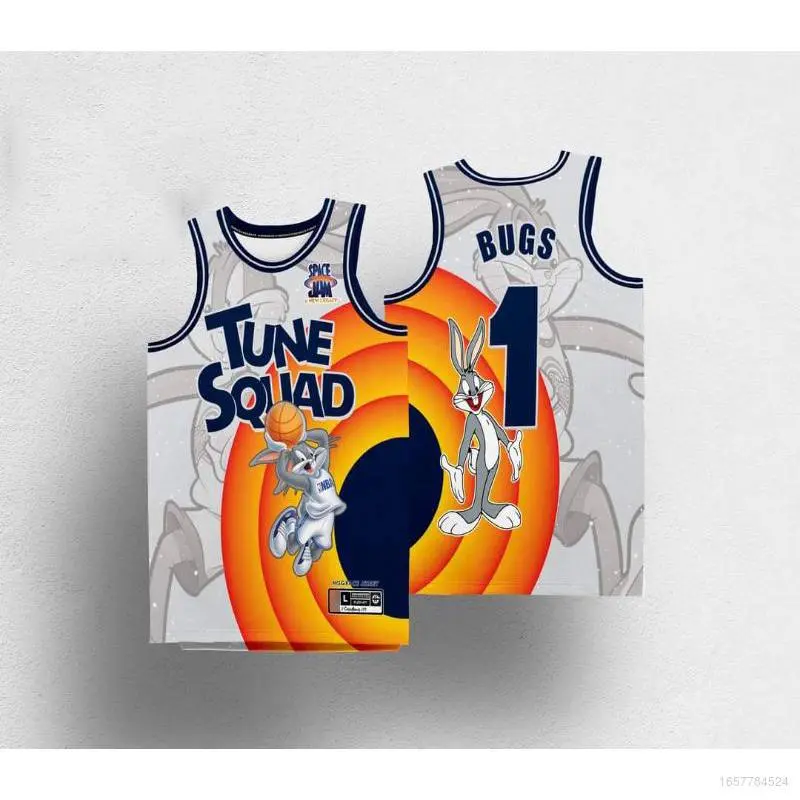 Áo Thi Đấu NBA, Dáng Rộng Vừa Vặn, Thiết Kế TUNE SQUAD, BUGS RUNNER, Vịt, MARTIAN, LOLA, TAZ, Áo Thi Đấu Bóng Rổ, Áo Vest Thể Thao, Unisex, Ngoại Cỡ Có Sẵn