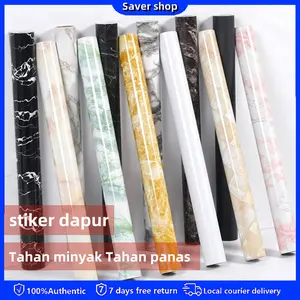 Wallpaper dapur tahan minyak dan panas dengan efek marmer. Stiker efek marmer mengilap setebal 0,3 mm, cocok untuk lemari, meja, kaca, kulkas, dan pintu kamar mandi. Stiker dinding dapur tahan air. Tahan minyak dan panas. Terbuat dari PVC tahan air.