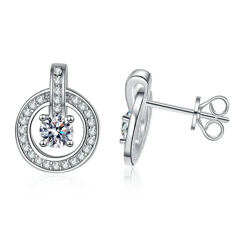 E083 Ring Full-Jeweled Stud Earrings (Four-Claw Main Stone) Moissanite:Ring Message,Four-Claw Meaning,Diamond Message Message,Jewelry Token Full of Deep Feeling Meaning#Jewelry Meaning Deep Meaning moissanite tsavorite atta  diamond  ring  silver  925