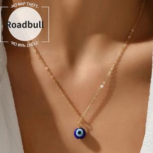 ROADBULL悪魔の目デザインのレディースペンダントネックレス,エレガントでスタイリッシュな合金製アクセサリー,毎日やお祝いのJiまりのギフトに最适