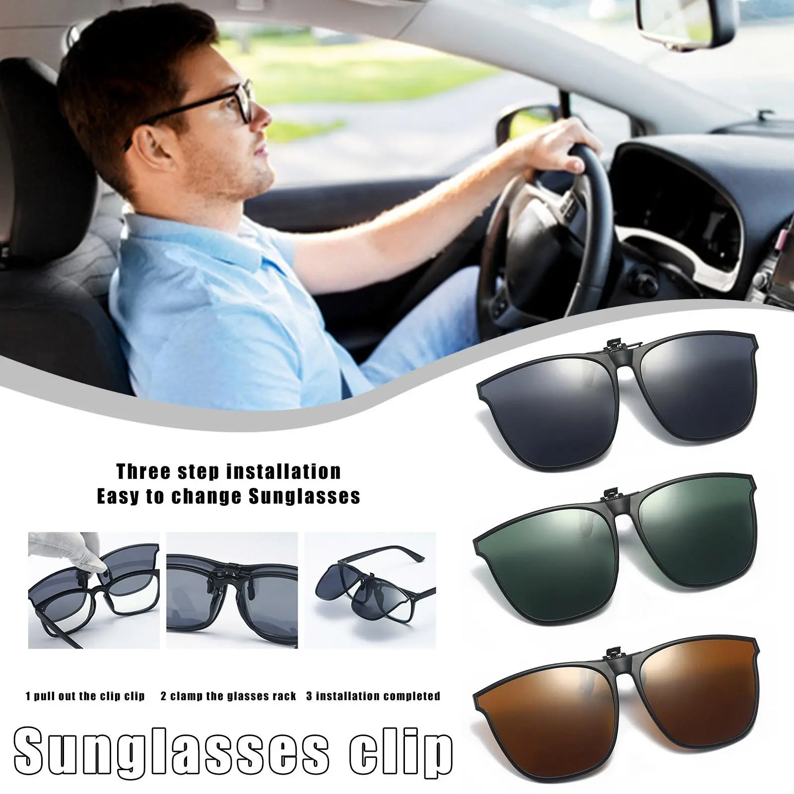 Fashion Eyewear Magnetic Sunglasses 6 In 1 Clip On Polarized Sun Shade Sunglasses For Women And Men Retro Frame