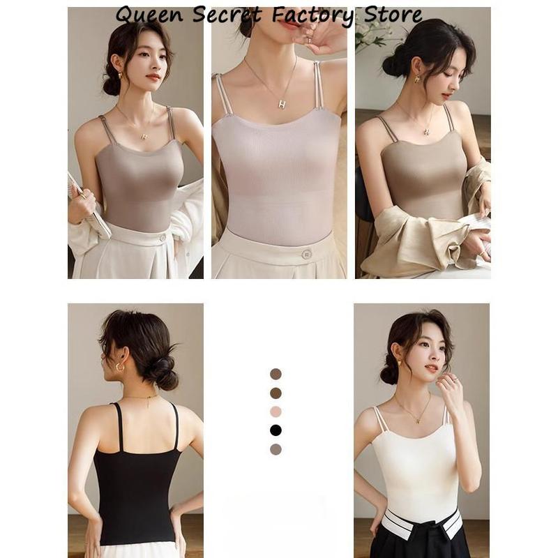 2 in 1 Ice Silk Cold Camisole with chest pads, thin beautiful back anti-slip bra+Top 3