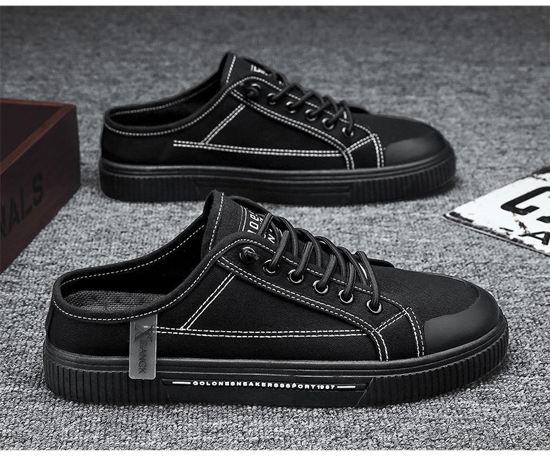 Product Introduction of 2025 [628 Positive Reviews] [Factory Direct Sale] Men's Canvas Shoes Summer No Heel Board Shoes Casual Half Slippers Trendy Shoes Lazy One-Step Men's Shoes 15