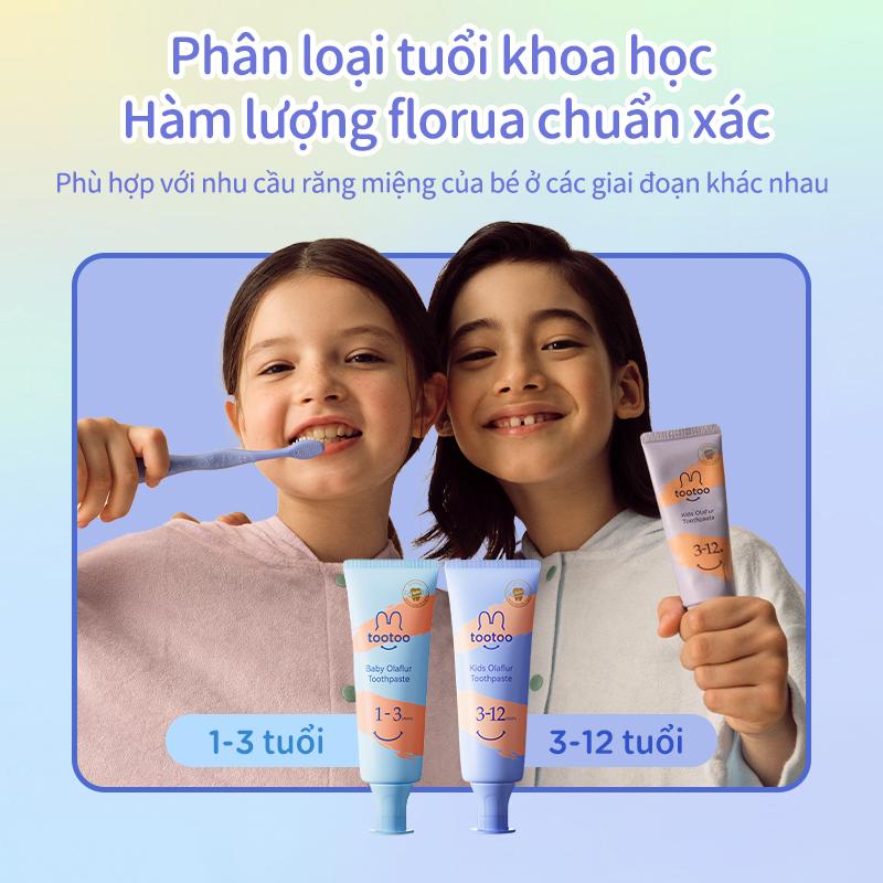 Kem đánh răng trẻ em olaflur 1-3-12 tuổi kem đánh răng trẻ em chứa florua giúp ngăn ngừa sâu răng Cho Bé tootoo