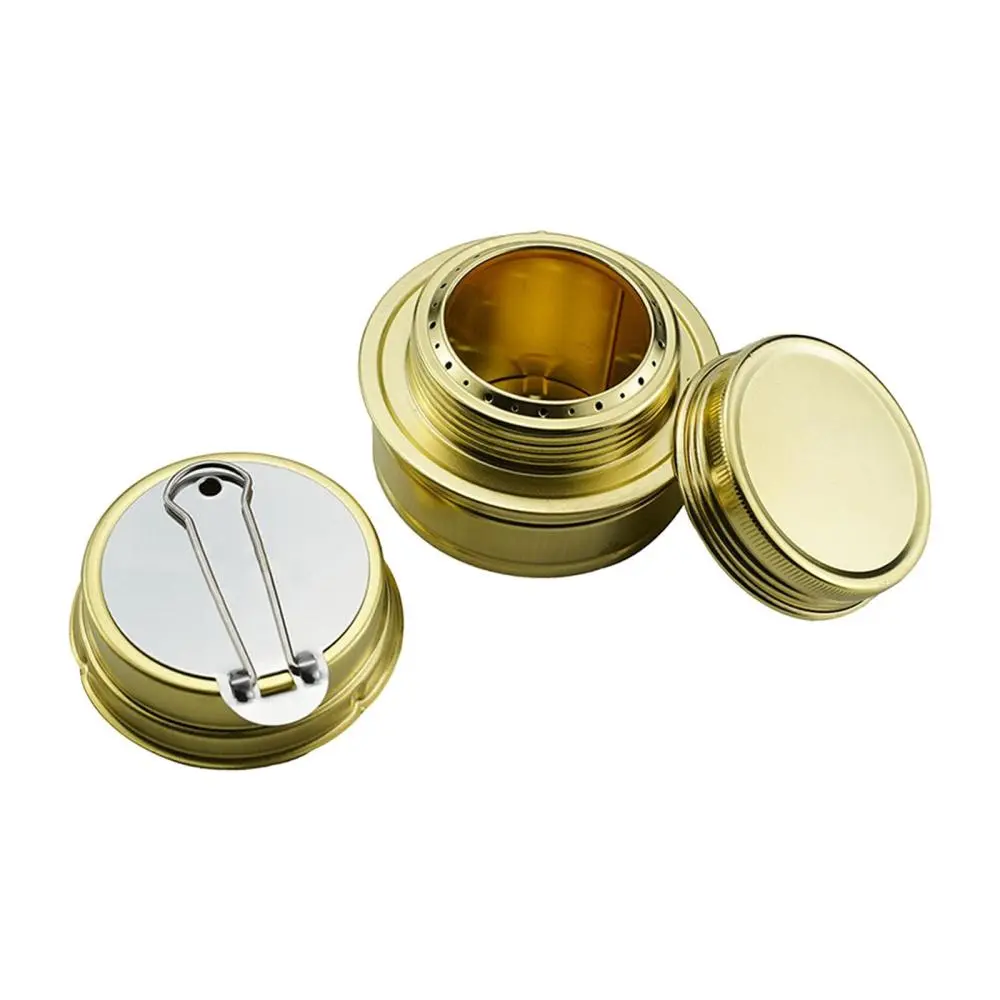 Alcohol Burner Stove Lightweight Non Slip Furnace Durable Heater Brass Compact Camp Stove for BBQ Camping Barbecue Picnic Hotel