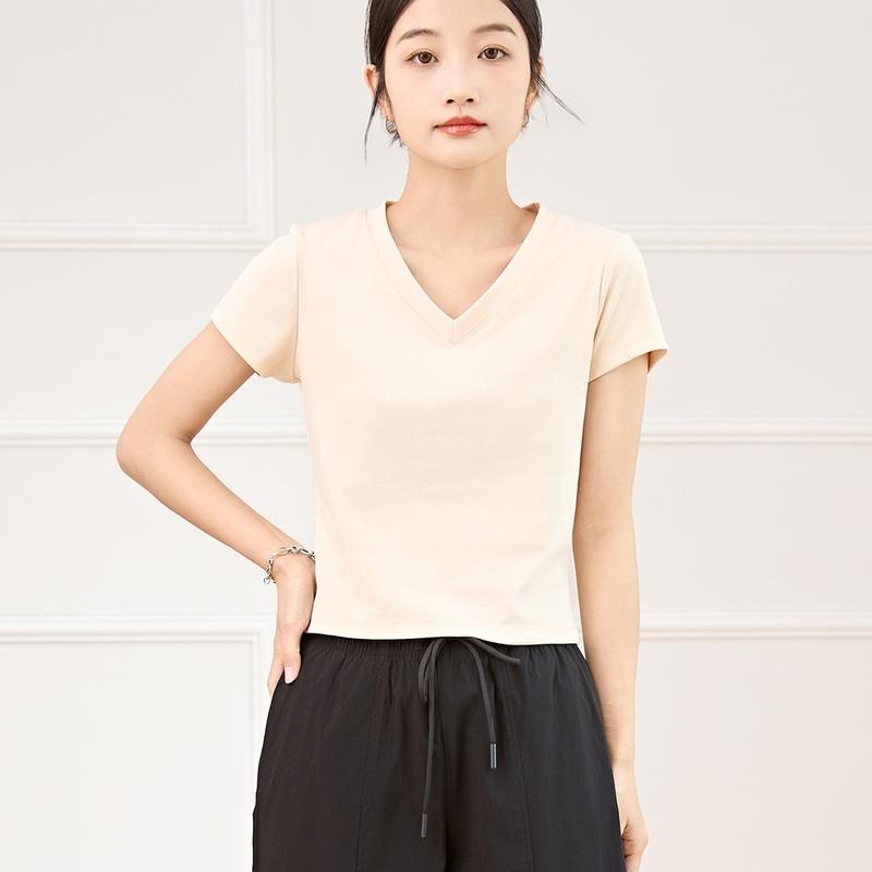 Product Introduction of Eyouth 13106 Women's T-Shirt V-nect Short Sleeve- Soft and Comfortable Tops 39