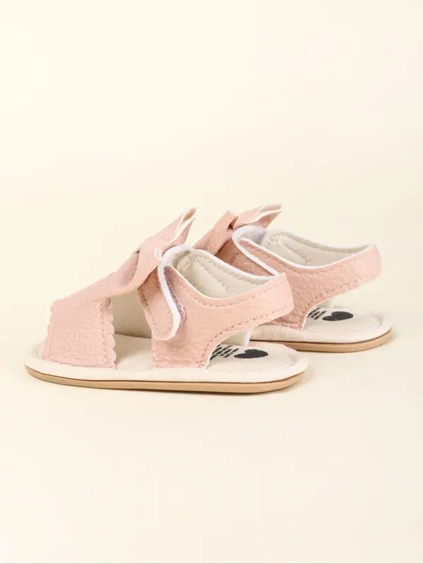 Baby's Cute Cartoon Bowknot Design Sandals, Soft Comfortable Breathable Baby Sandals, Fashionable All-match Non-slip Flat Shoes for Baby Girls 1