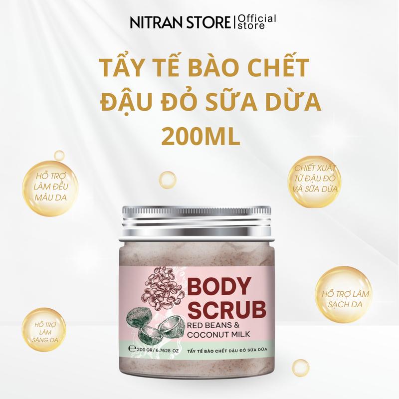Tẩy Tế Bào Chết Đậu Đỏ Sữa Dừa 200g - Hỗ trợ làm sạch da Dưỡng Da Body Dưỡng Body Nữ Cho Bé Nữ Chăm Da Đón Tết