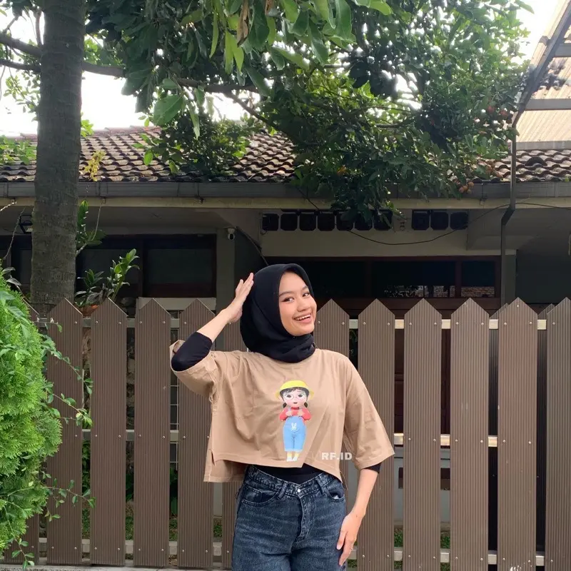 RF.ID Jenna Hat Yellow Croptop Oversize ( Lingkar Dada 125 Muat Sampai BB 85kg ) Wanita Kaos 6