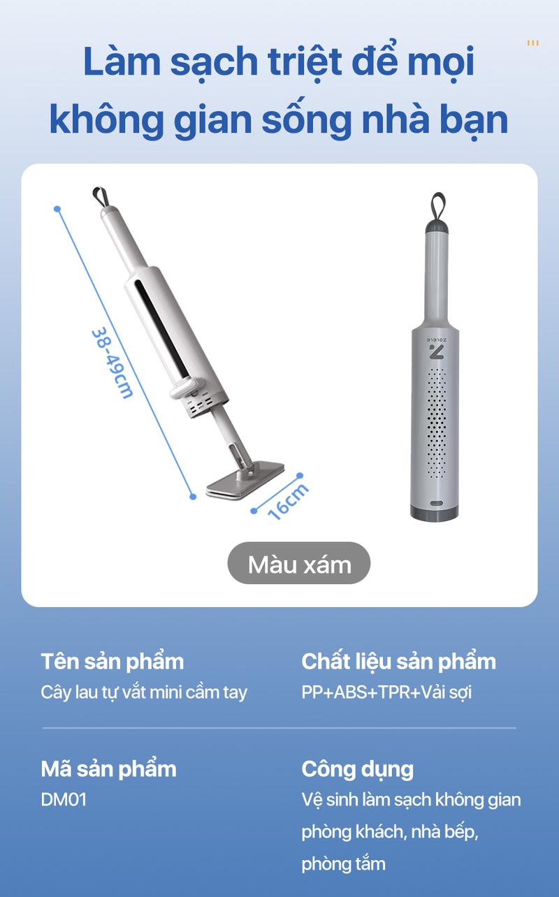 Product Introduction of Chổi lau nhà mini tự vắt, có khả năng tự vắt thông minh 17