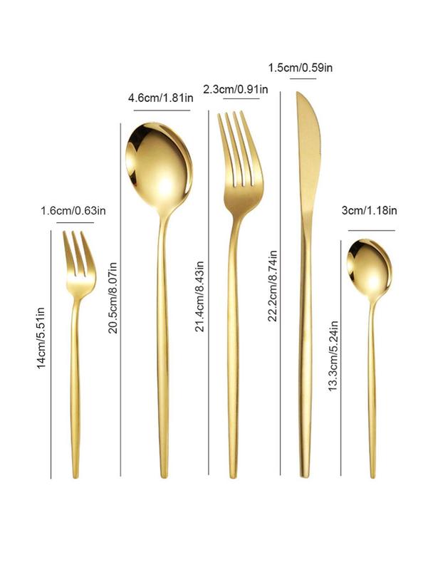 Product Introduction of 30pc Stainless steel cutlery set steak knife fruit fork dessert spoon set Tableware Dinnerware 13