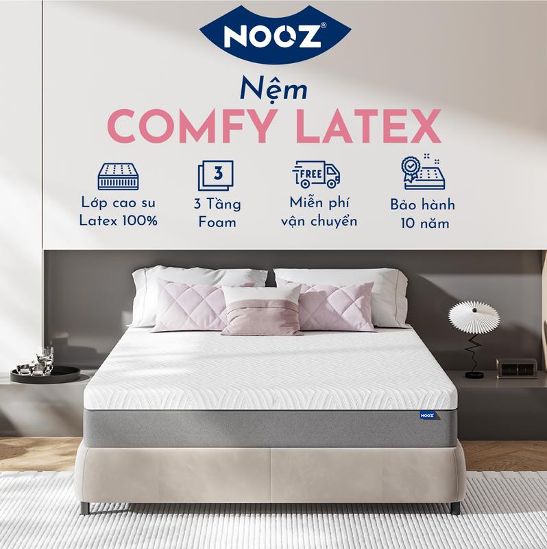 Nệm Foam NOOZ Comfy Latex 100% Đệm Cao Su Thiên Nhiên Kết Hợp Than Hoạt Tính NOOZ Home Goods