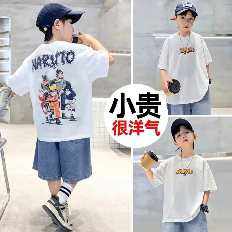 Váy Mùa Hè Cho Trẻ Em, Naruto, ngắn Tay, Cotton Nguyên Chất, Dáng Rộng Vừa Vặn, Phong Cách Phương Tây, Dành Cho Trẻ Em Trung Bình Và Lớn, Áo Hợp Xu hướng Cho Bé Trai, Hàng Mới Về 2024 1
