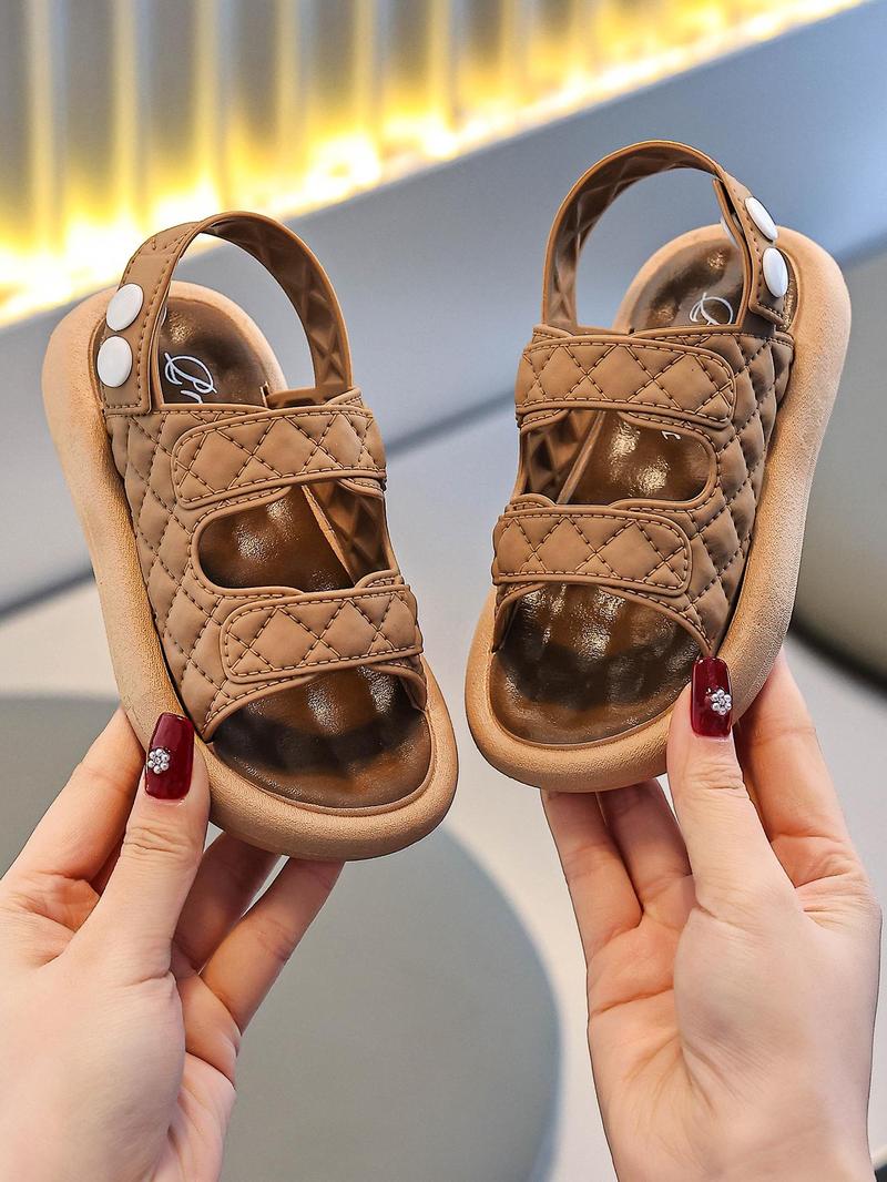 Product Introduction of Unisex's Summer Fashionable Quilted Design Quilted Sandals, Casual Soft Sole Sandals for Beach, Non-slip Sandals for Boys & Girls 5
