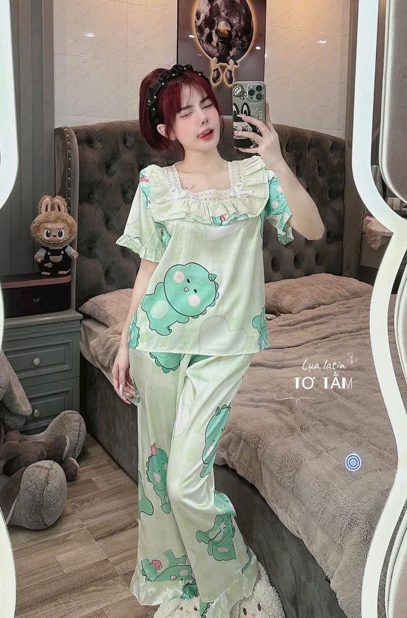 Product Introduction of Lụa xước tay cộc quần dài Nữ Women 22