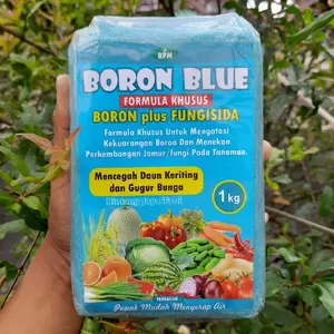 BORON BLUE 1 KG / FORMULA KHUSUS/ BORON plus FUNGISIDA/ Untuk Mencegah Daun Keriting Dan Gugur Bunga /Pupuk mudah menyerap air / Pupuk Pertanian