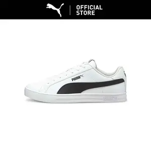 PUMA Sepatu Training Uniseks Smash Vulcanised V3 Low White-Black