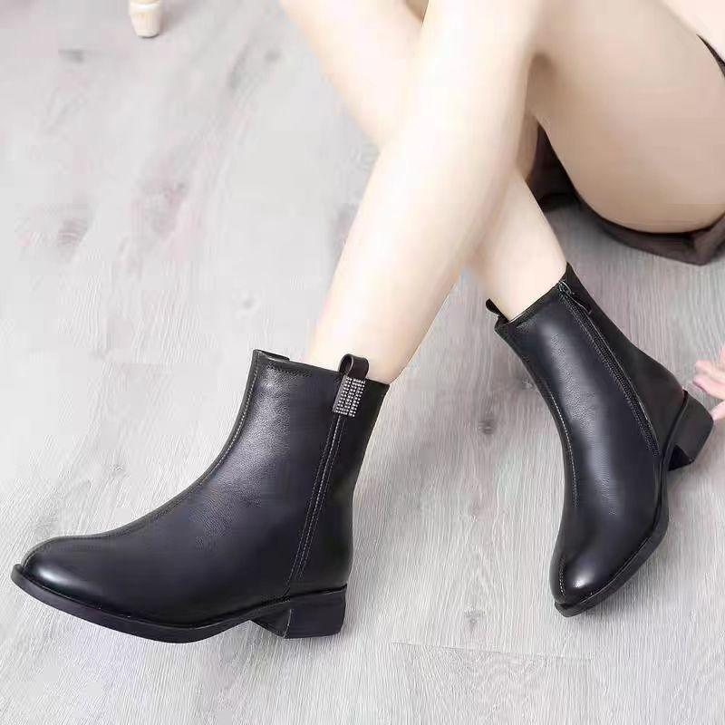 Giày Nữ, Kích Thước Rách, Thời Trang, Thích Hợp Cho Mùa Thu Và Mùa Đông, Bốt Ngắn Mới, Gót Thấp, Bốt Bông, Thích Hợp Cho Các Hoạt Động Ngoài Trời Mùa Đông, Phong Cách Đơn Giản, Nhà Máy Cung Cấp, Cho Mẹ 1
