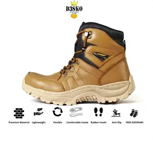 D3SKO G&B -  Sepatu Boots Pria D3sko X-zoom Safety Pria Ujung Besi Warna Tan