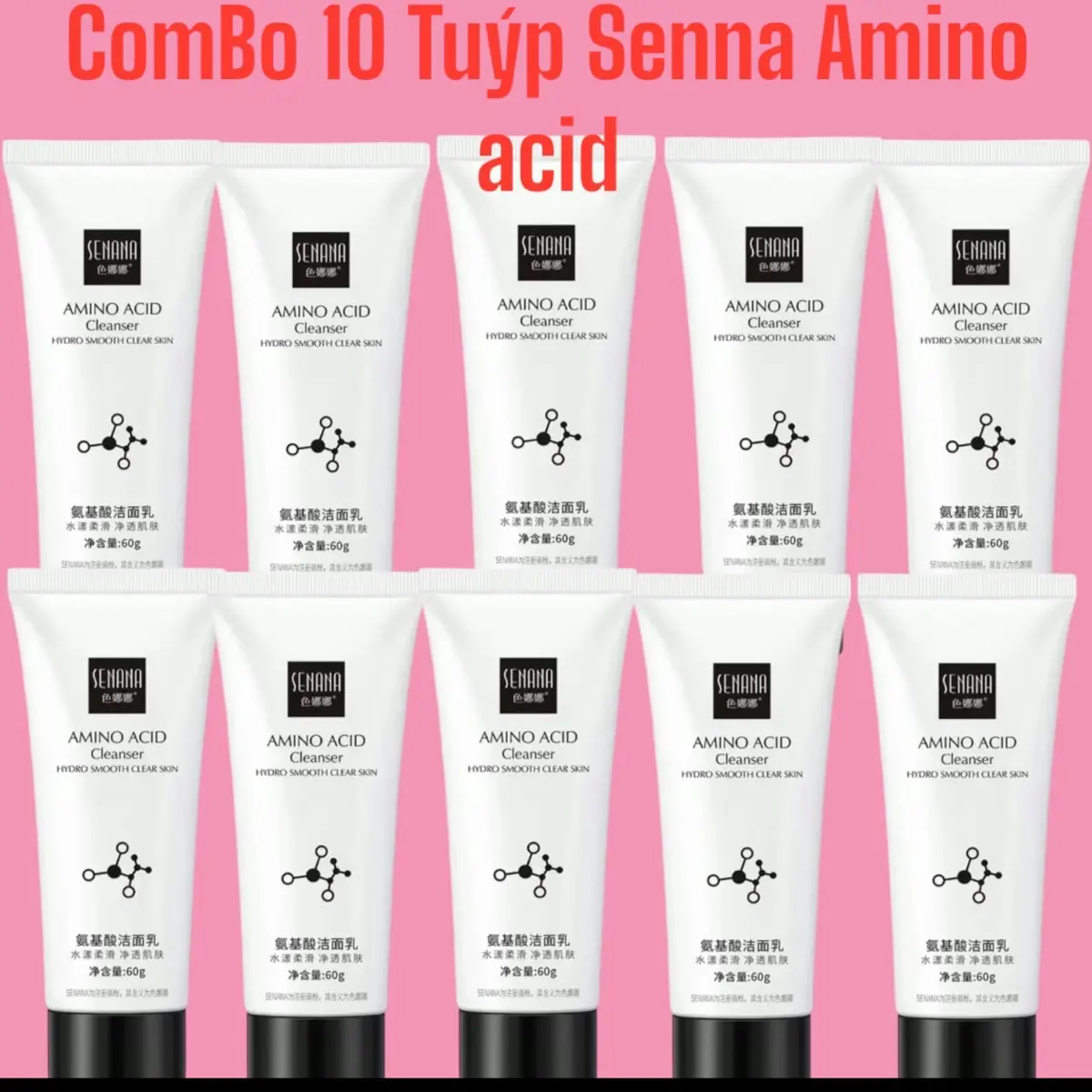 (COMBO 10 TUÝP) Sữa Rửa Mặt Senna Lấy Sạch Bụi Bẩn Giúp Da Trắng Sáng Dùng Cho cả Nam Và Nữ  Skincare Làm Đẹp Da Dưỡng Ẩm Cấp Ẩm Mã Amino Acid