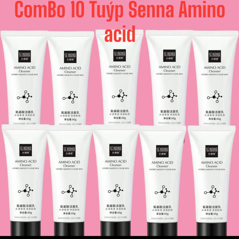 COMBO 10 TUÝP Sữa Rửa Mặt Senna Lấy Sạch Bụi Bẩn Giúp Da Trắng Sáng Dùng Cho cả Nam Và Nữ Skincare Làm Đẹp Da Dưỡng Ẩm Cấp Ẩm Mã Amino Acid
