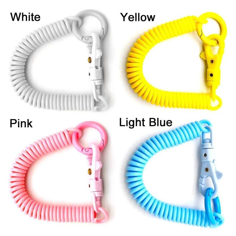 Phụ Kiện Dây Chuyền Chìa Khóa, Dây Coil Co Giãn, Co Giãn, Coil Có Thể Thu Vào, Giá Đỡ Dây Chuyền Chìa Khóa, Móc Chìa Khóa Còi, Móc Chìa Khóa, Móc Chìa Khóa, Móc Chìa Khóa Lò Xo, Thích Hợp Cho Hành Lý Và Thẻ Chìa Khóa ID, Vòng Tay, Móc Chìa Khóa Lò Xo Wome 6