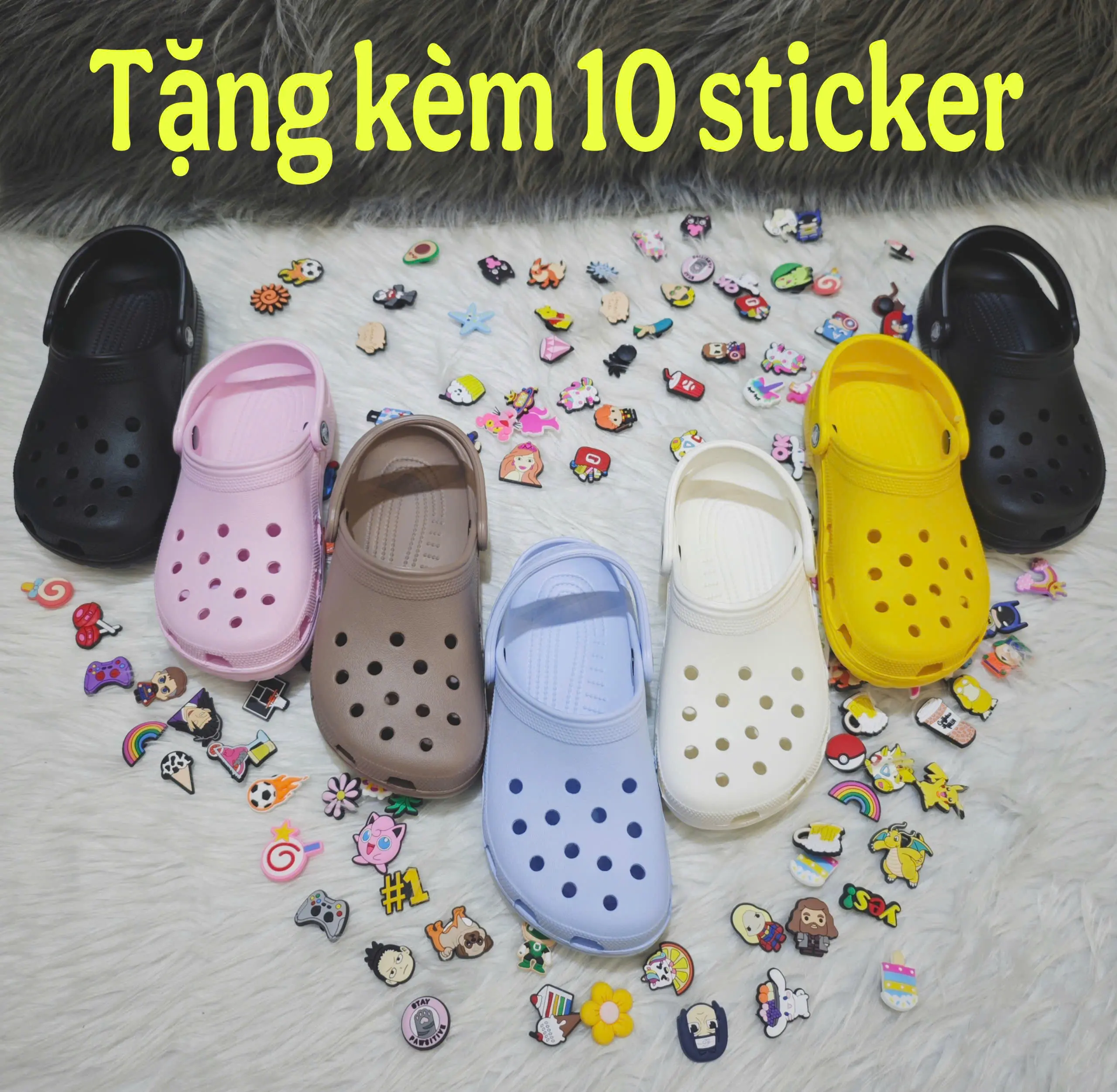 Giày sục Cross Classic cho nam nữ, dép sandal quai hậu mới, siêu êm và thời trang - TẶNG 10 STICKER NGẪU NHIÊN