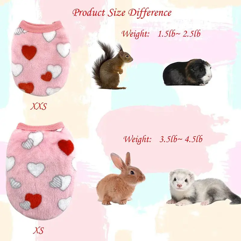 Warm Rabbit Clothes Soft Fleece Guinea Pig Vest Cute Small Pet Clothes Bunny Costume for Ferret Chihuahua Rabbit Accessories 2
