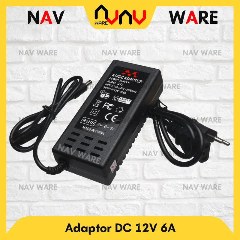 Adaptor DC 12V 6A Adapter Power Supply Pompa Air CCTV DVR LED Strip 1