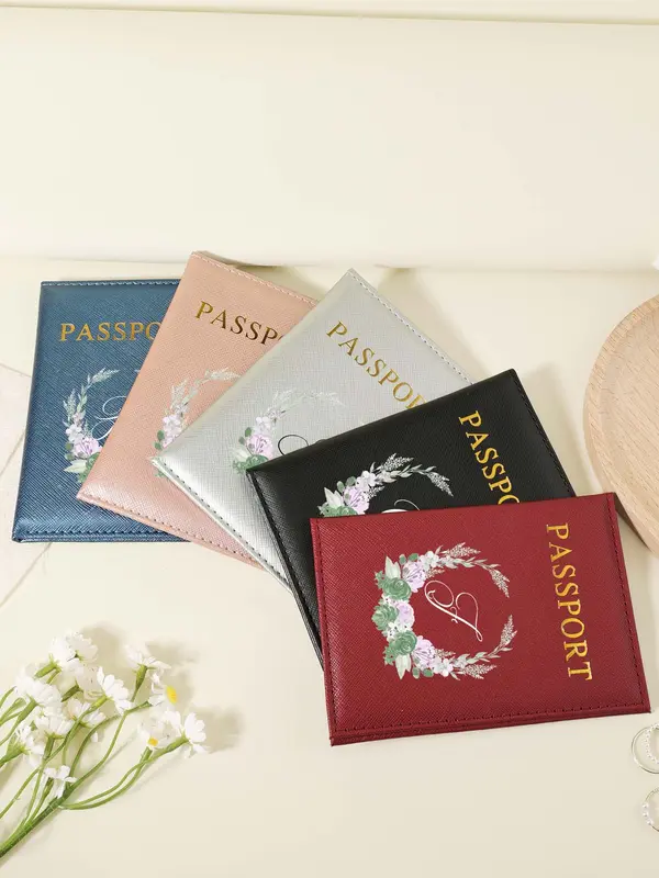 Letter Pattern Passport Case, Multi Card PU Passport Cover, Lightweight and Portable Passport Holder, Suitable for Easy Storage of ID Cards and Documents When Going Out 8
