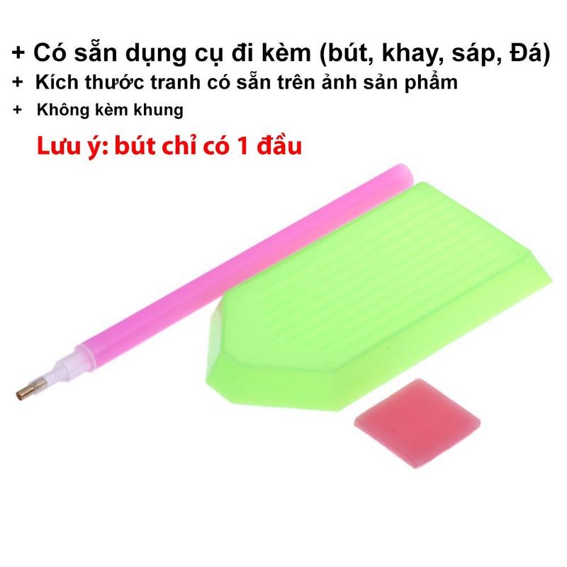 (Chủ Đề Phật) Tranh Đính Đá Hình QuanÂmBồTát, Gắn Đá 5D Kích Thước 30x40 Tự Hoàn Thành DI Làm Đồ Handmade 1