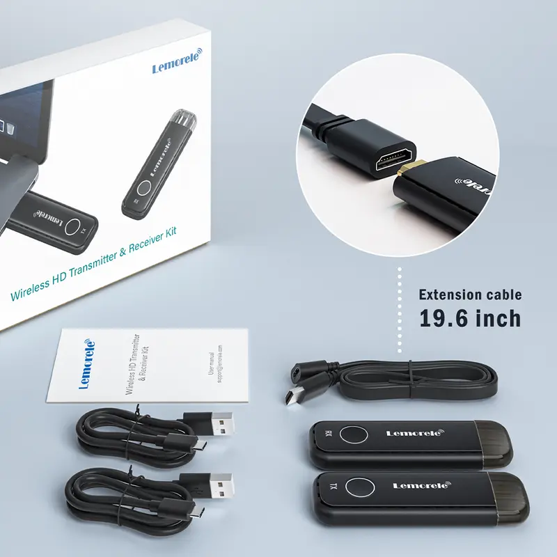 Bộ Thiết Bị Kết Nối HDMI Không dây G57L Lemorele Smart Wireless HDMI Nhỏ gọn tiện lợi hình ảnh chất lượng đầu ra 1080P/60Hz 3