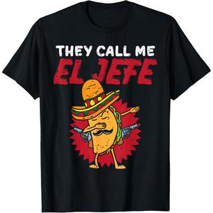 They Call Me El Jefe Taco Funny Boss Cinco De Mayo Men Boys T-Shirt