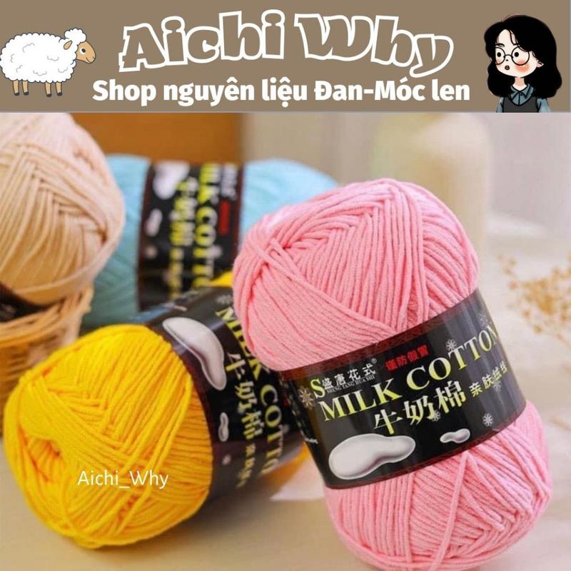 Cuộn len Milk cotton loại 1 cuộn to 125g-2.5mm