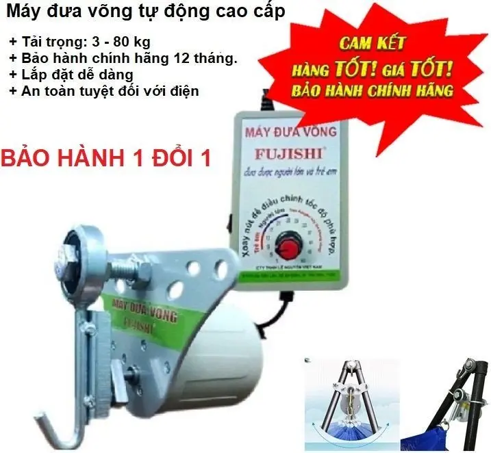Máy Đưa Võng Tự Động Fujishi VA017 dành cho bé từ 0 đến 6 tuổi - Bảo hành chính hãng 01 Năm ( 1 đổi 1) Nôi