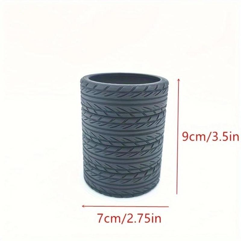 Stacked Tire Shaped Pen Holder, 1 Count Creative Desk Stationery Organizer for Office, School, Home, Teacher Gifts 1