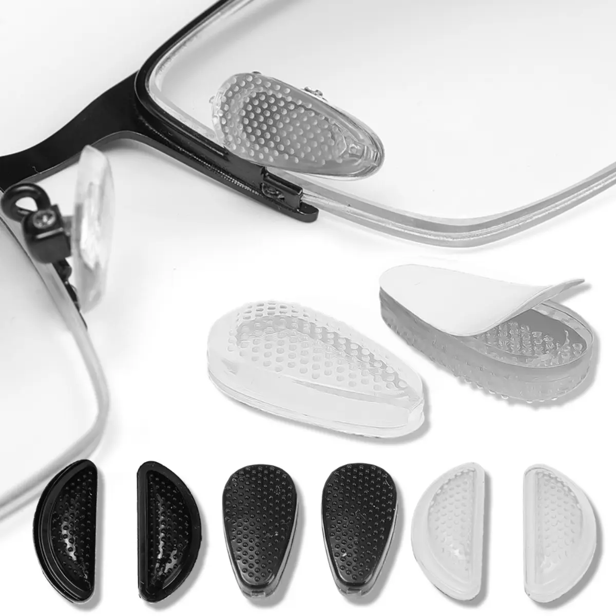 Soft Silicone Eyeglass Pads for Nose Non-Slip Eye Glasses Nose Pads Cushion Glasses Repair Alonmy Glasses Accessories