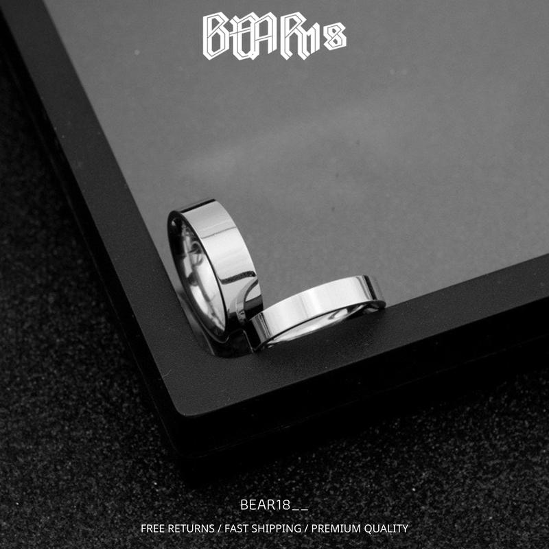 FULL SIZE Nhẫn trơn cho nam và nữ chất liệu thép titan không gỉ đơn giản phù hợp đeo nhẫn đôi và nhẫn cặp BEAR18
